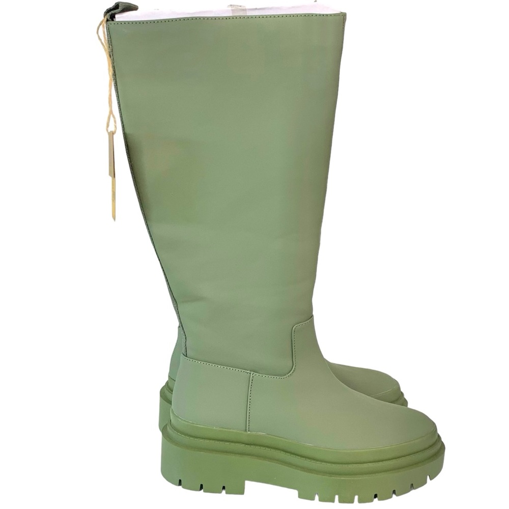 STEVE MADDEN Cool Planet Magicc Lug Sole Olive Green Boot Sz 9 - Picture 3 of 11